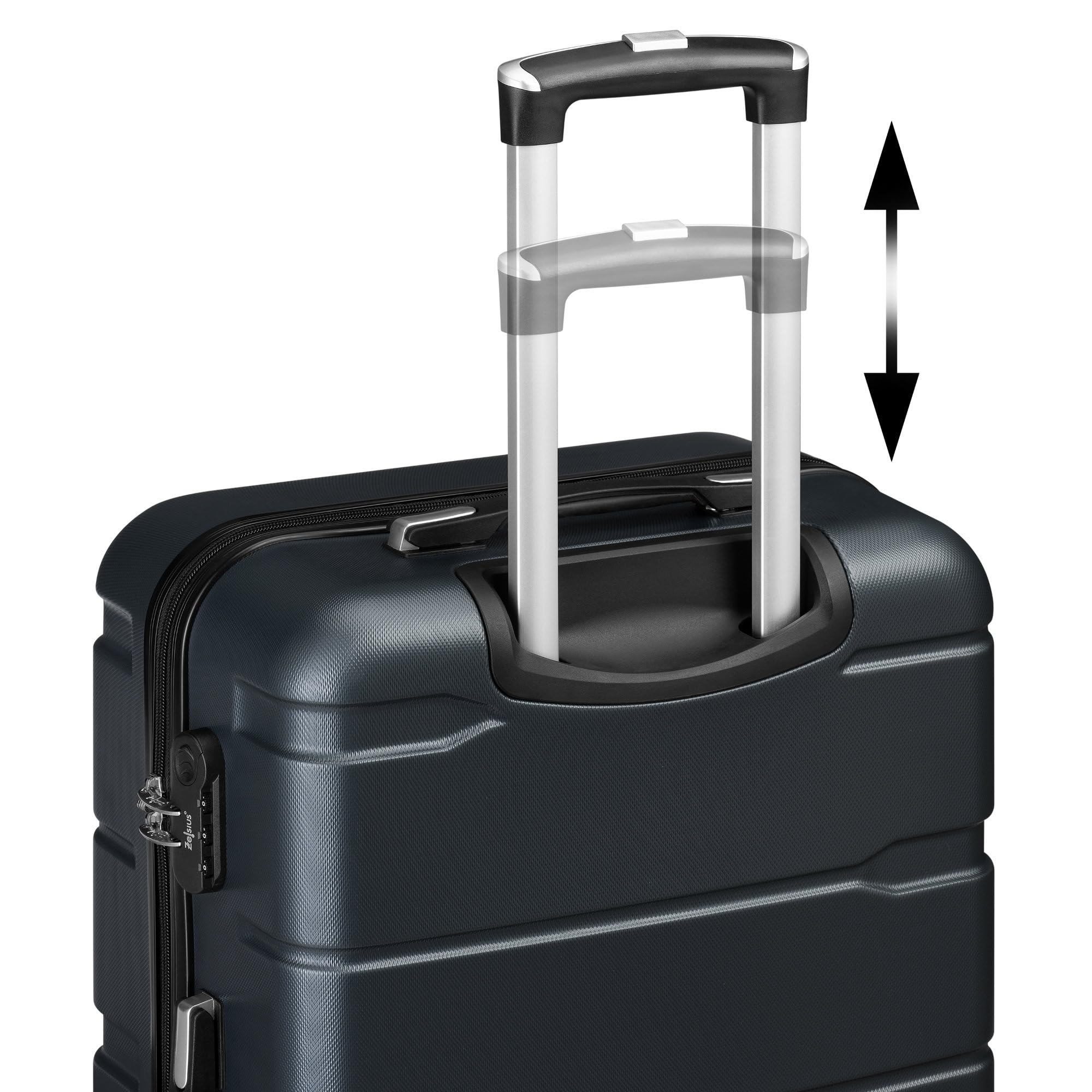 Zelsius Koffer Set 4 Stück, Anthrazit | ABS Hartschalenkoffer mit Zahlenschloss, 4 Rollen und Innen Trennwand | Hartschalenkoffer Set 4 teilig, Trolley, Koffer Groß, Luggage Set, Handgepäckkoffer