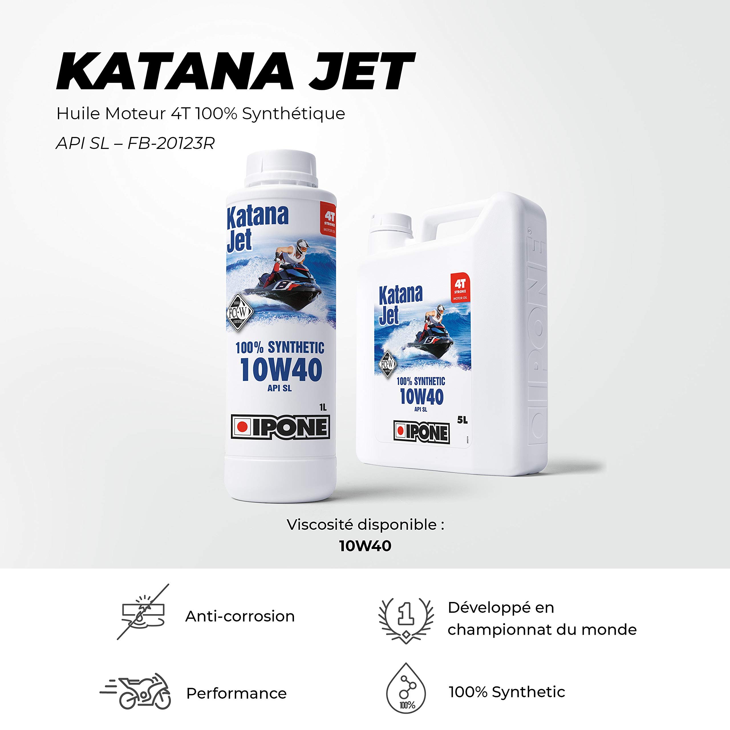 Ipone 800554 Aceite Motor Katana Jet 4 Tiempos Performance 10 W40 Jet Ski