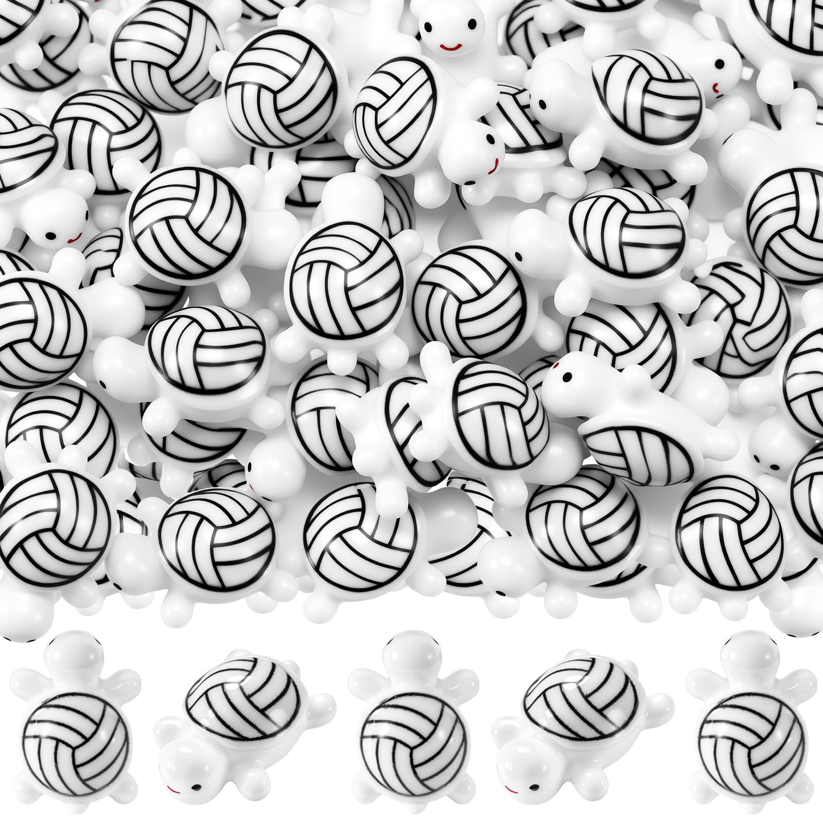 Bucherry 100 Pcs Volleyball Mini Resin Turtles Tiny Turtle Figurine Bulk