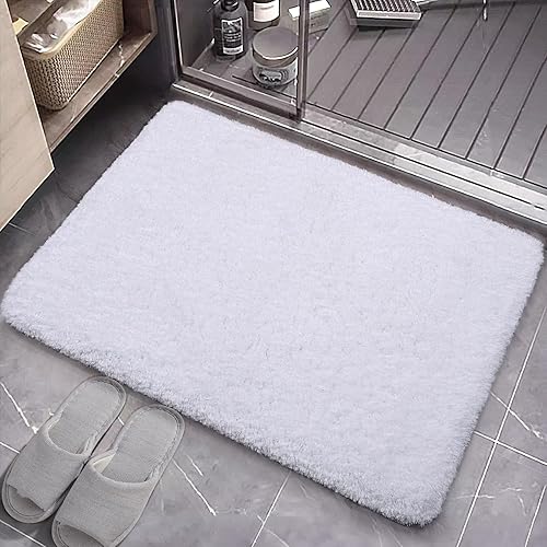 Miniatura 3 de AROGAN Tapete largo de baño de lujo, 20 x 30 pulgadas de grosor, suave y absorbente, tapete de baño de microfibra antideslizante, respaldo de goma,