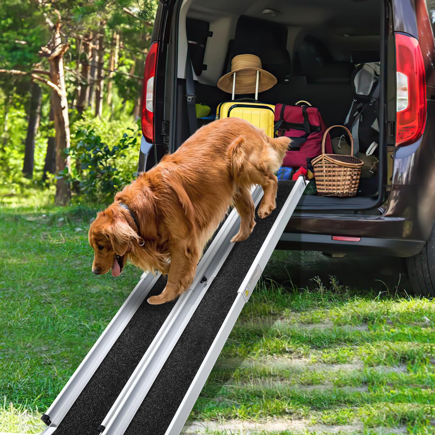 Rampa telescópica para silla de ruedas (2 x 121 – 213 cm), para silla de ruedas de hasta 300 kg, plegable con bolsa de tela, rampa telescópica para silla de ruedas