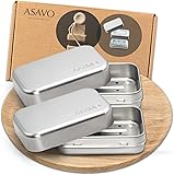 2 x Seifendose, Metall, Aluminum, mit herausnehmbaren Abropfgitter, rostfrei, Seifenschale zum Reisen, Seifenbox, Seifenbehälter, Blechdose, Metalldose, 2 Stück