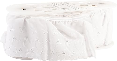 Simplicity WrightsCinta decorativa 1862450030j Ruffle Anilla Swirl, 4" X 10yd Encaje, color blanco