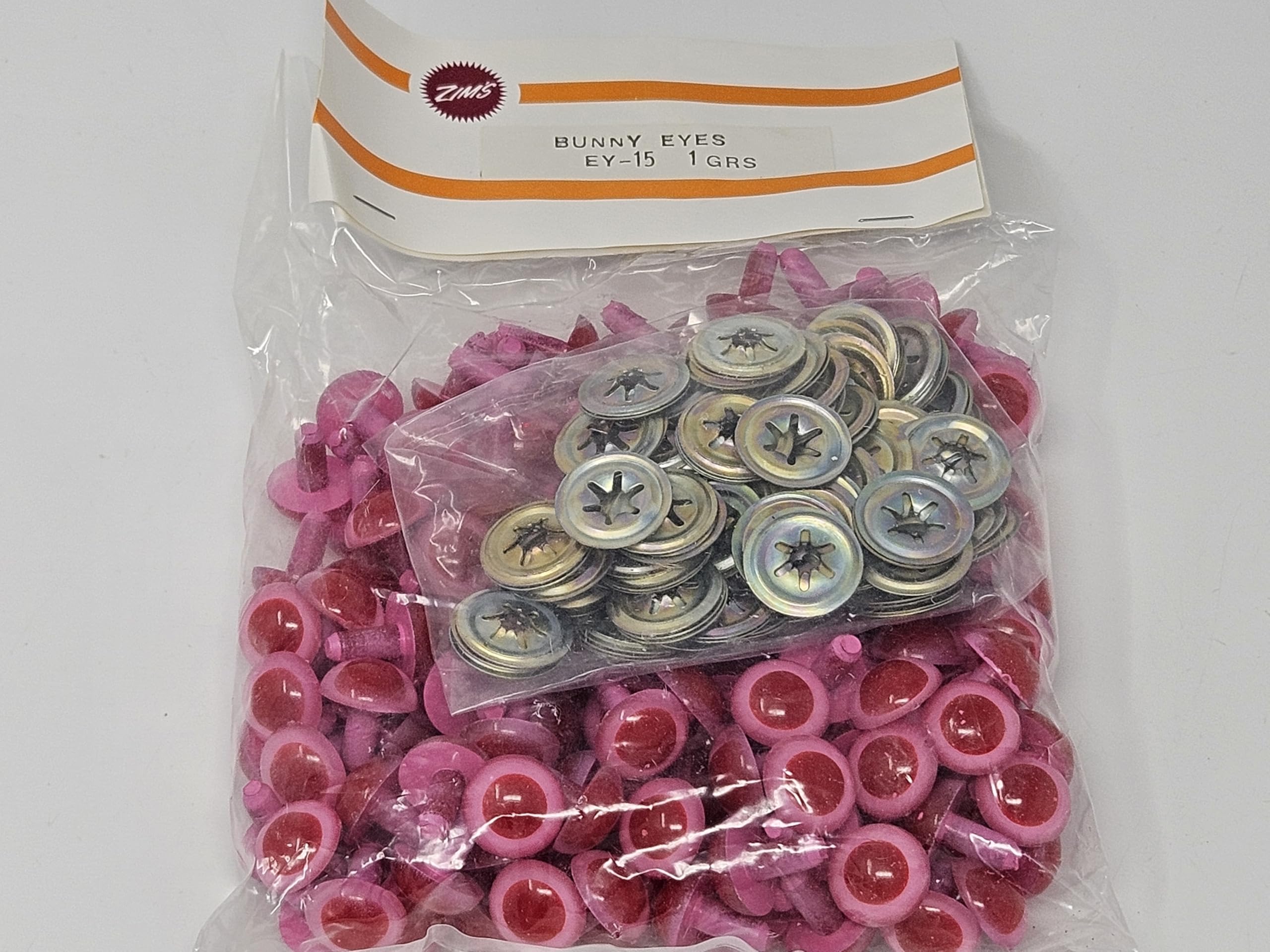 15mm Red Pink Albino Plastic Bunny Rabbit Safety Eyes for Craft Crochet Amigurumi Dolls or Puppets (Bulk Pack of 144)