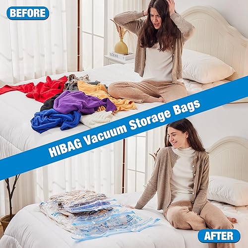 Miniatura 3 de Hibag Bolsas de almacenamiento al vacío bolsas de almacenamiento con sellado al vacío paquete de 30 bolsas selladoras para ropa ropa ropa de cama