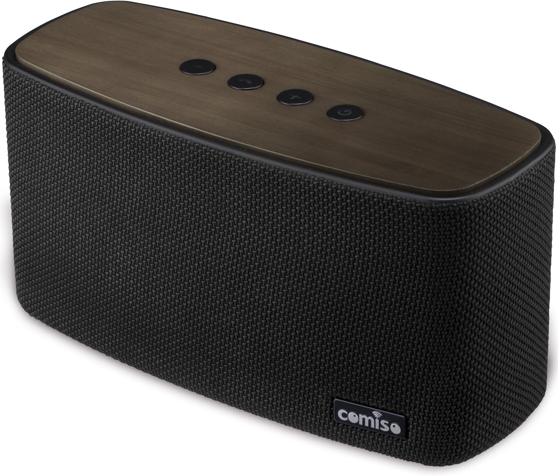 COMISO 30W Bluetooth Speakers with Super Bass, Bamboo Wood Home Speaker with Subwoofer - (Black)
