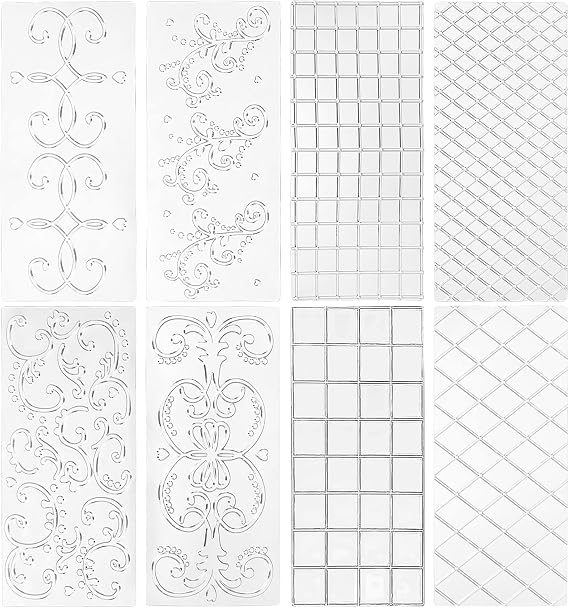 Beimus Set di 4 fustelle rotonde in pizzo per goffratura, stencil per scrapbooking, decorazioni