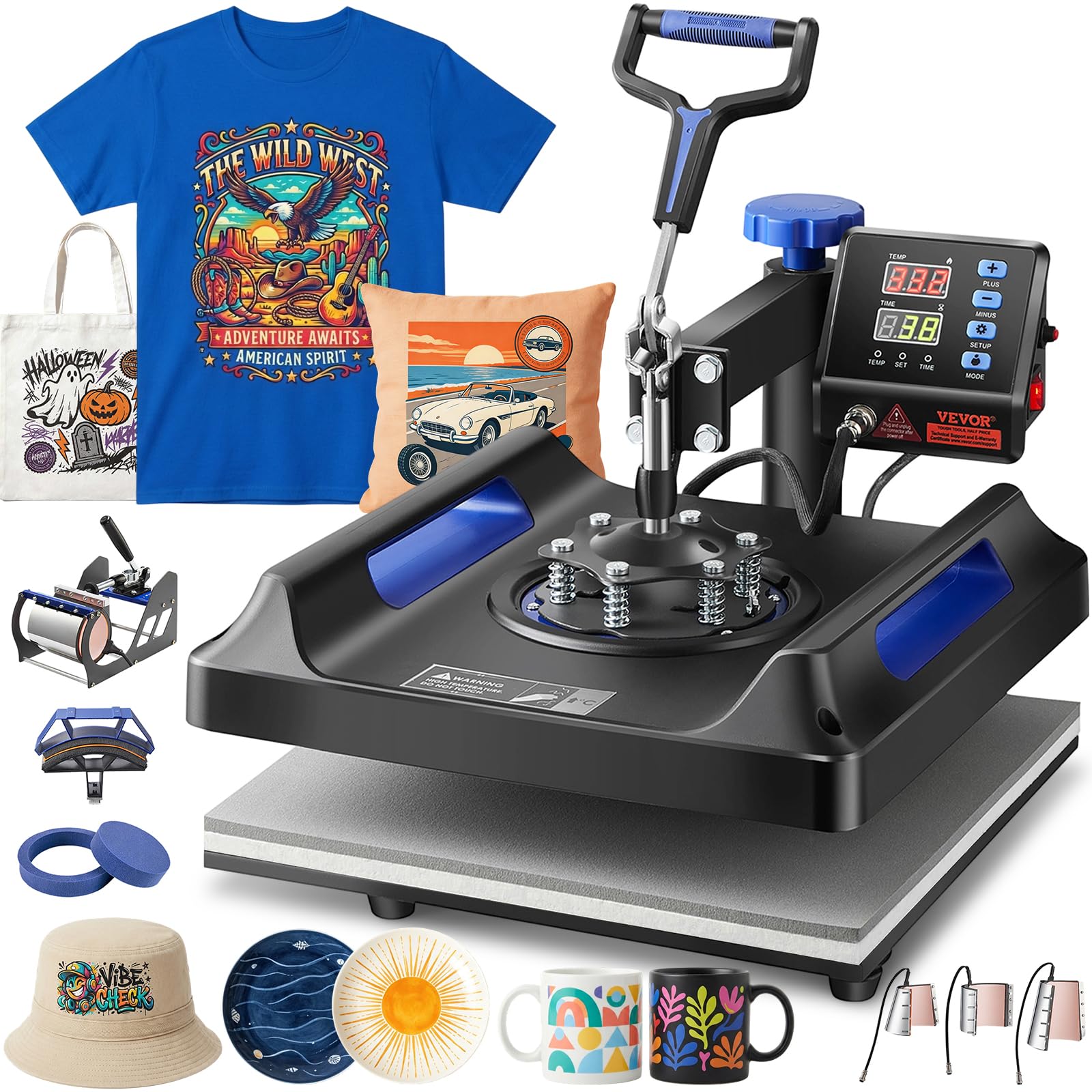 Photo 1 of VEVOR 8-in-1 Heat Press Machine 15x15 Inch