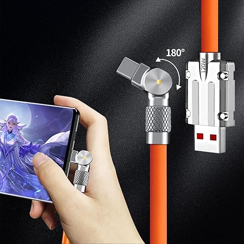 Miniatura 2 de LIULANZ Cable tipo C carga rápida giratoria de 180 de 5 pies con correas de cable tipo C a A cable de carga largo USB para Samsung Galaxy S9 S8 Note