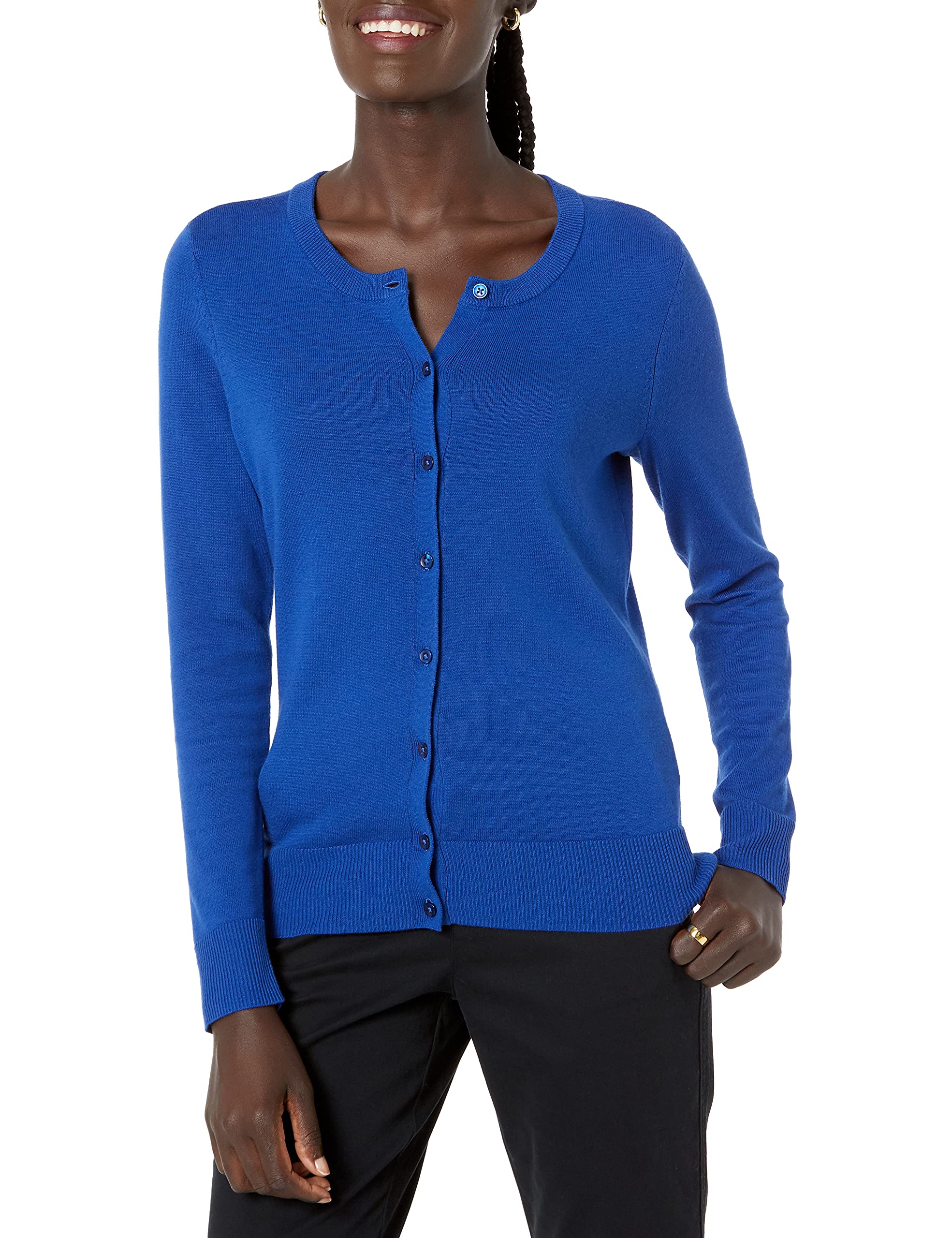 Amazon Essentials Women's Lightweight Crewneck Cardigan Sweater (Available in Plus Size)