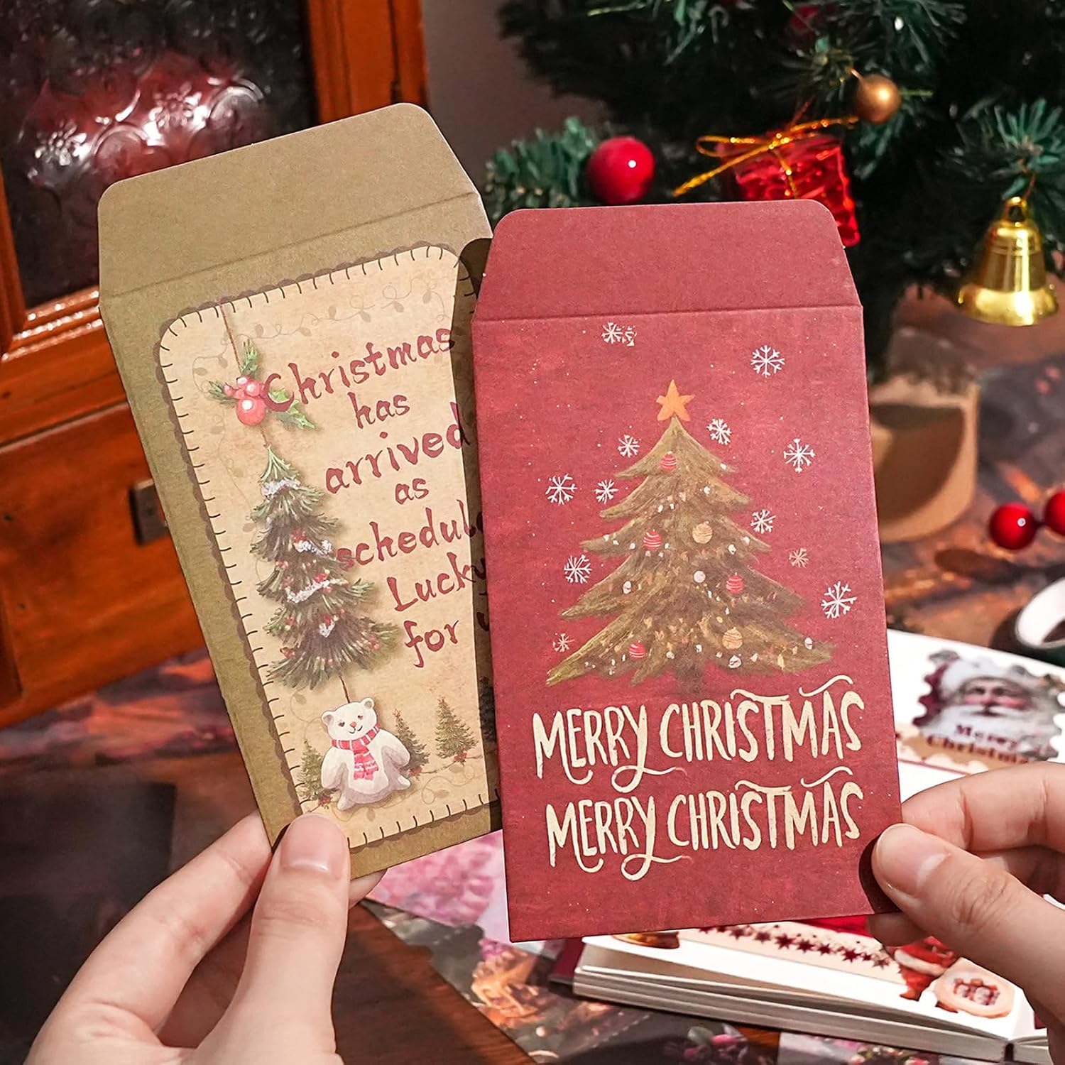 ZEE YI Scrapbooking Kit (151 PCS), Vintage Collection-Merrya Christmas, Perfect for Bullet Scrapbooking Materials, Planner DIY Arts Craft Collage Scrapbook Kit for Teens