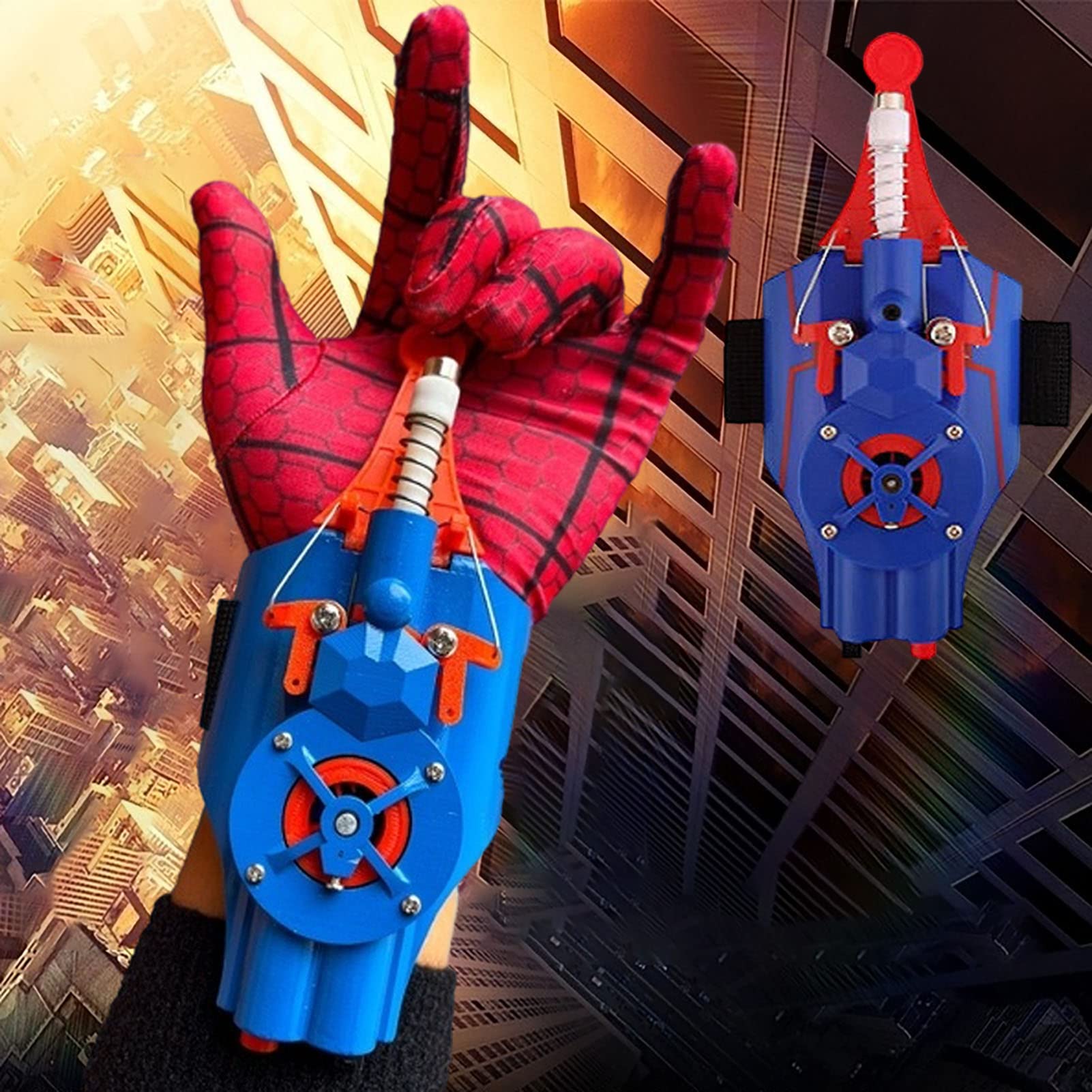 Lanciatore di ragnatele， Cosplay, Gadget Fantastici in Corda Vera da 9,8 Piedi, Giocattoli Divertenti e for Giochi di Ruolo Supereroe, Ideali for Bambini(Blue)