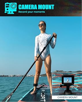 MYBOAT 11'6346 Extra Wide Inflatable Paddle Board, Stand Up Paddle Board for Fishing, Sup Board with 3 Removable Fins, Dual Bungees, Camera Mount, Hand Pump, Strong Paddle,Leash