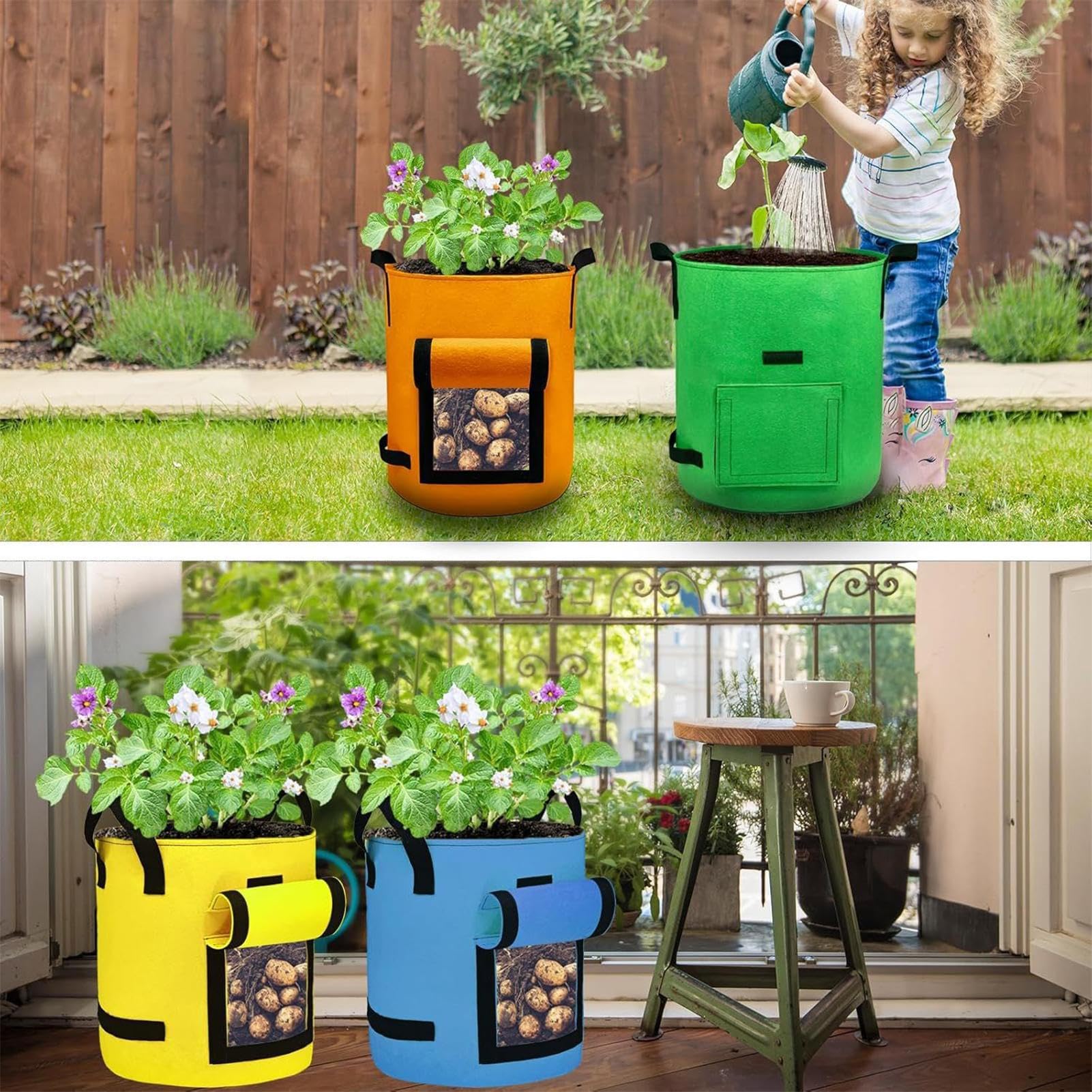 Sacs de Culture pour Pommes de Terre Pot à Tomates en Tissu Non Tissé