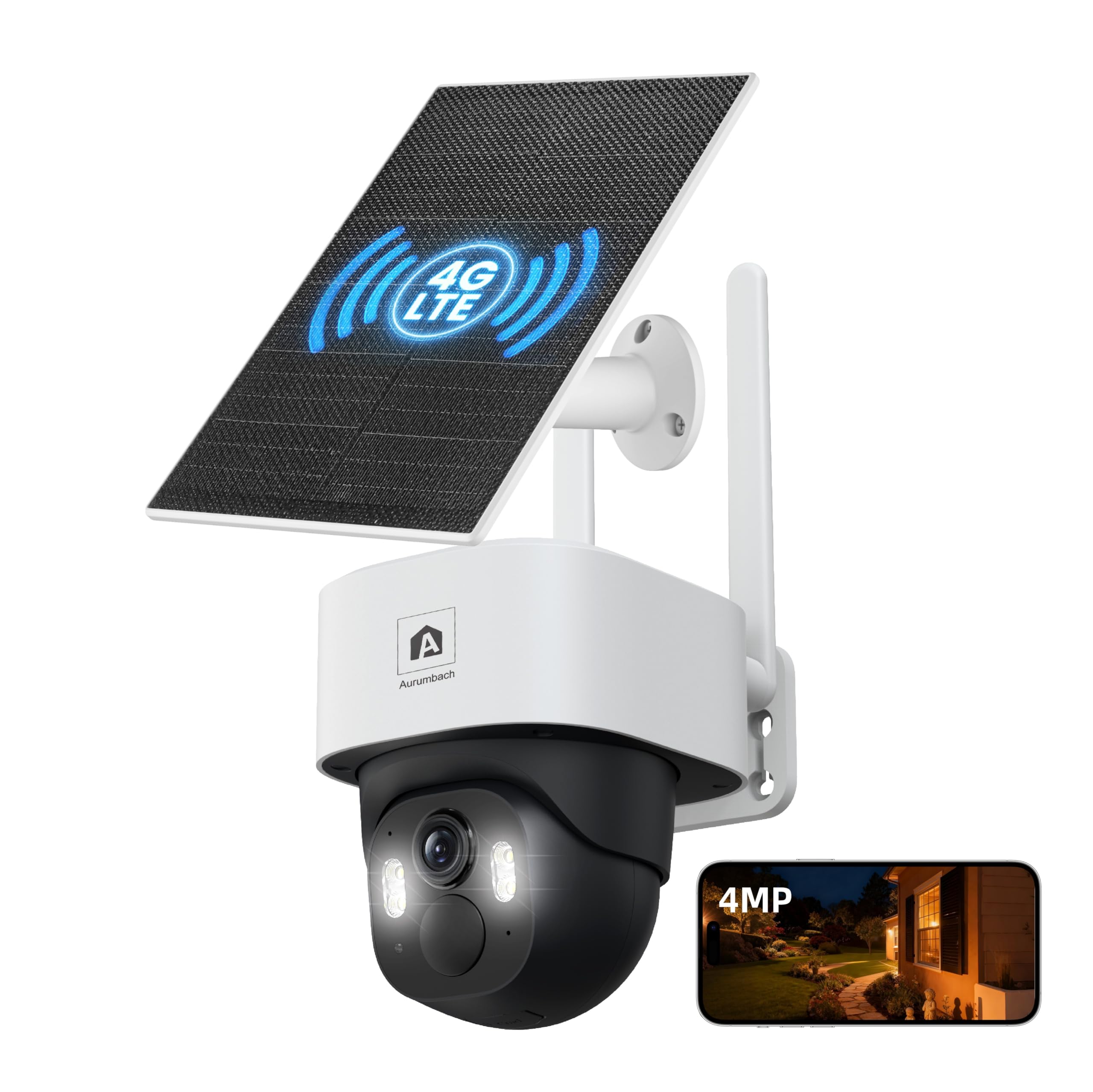 4G LTE Solar Security Camera Outdoor, No WiFi Needed, 4MP PTZ 360° View, Motion Tracking, Color Night Vision, AI Detection, 2-Way Audio, eSIM Cellular Surveillance for Home, Farm & RV-image-5