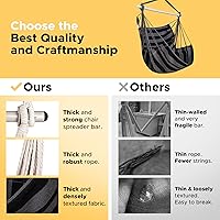 Vista 3 de Silla tipo hamaca o columpio colgante, para interiores o exteriores, cómoda y fácil de transportar