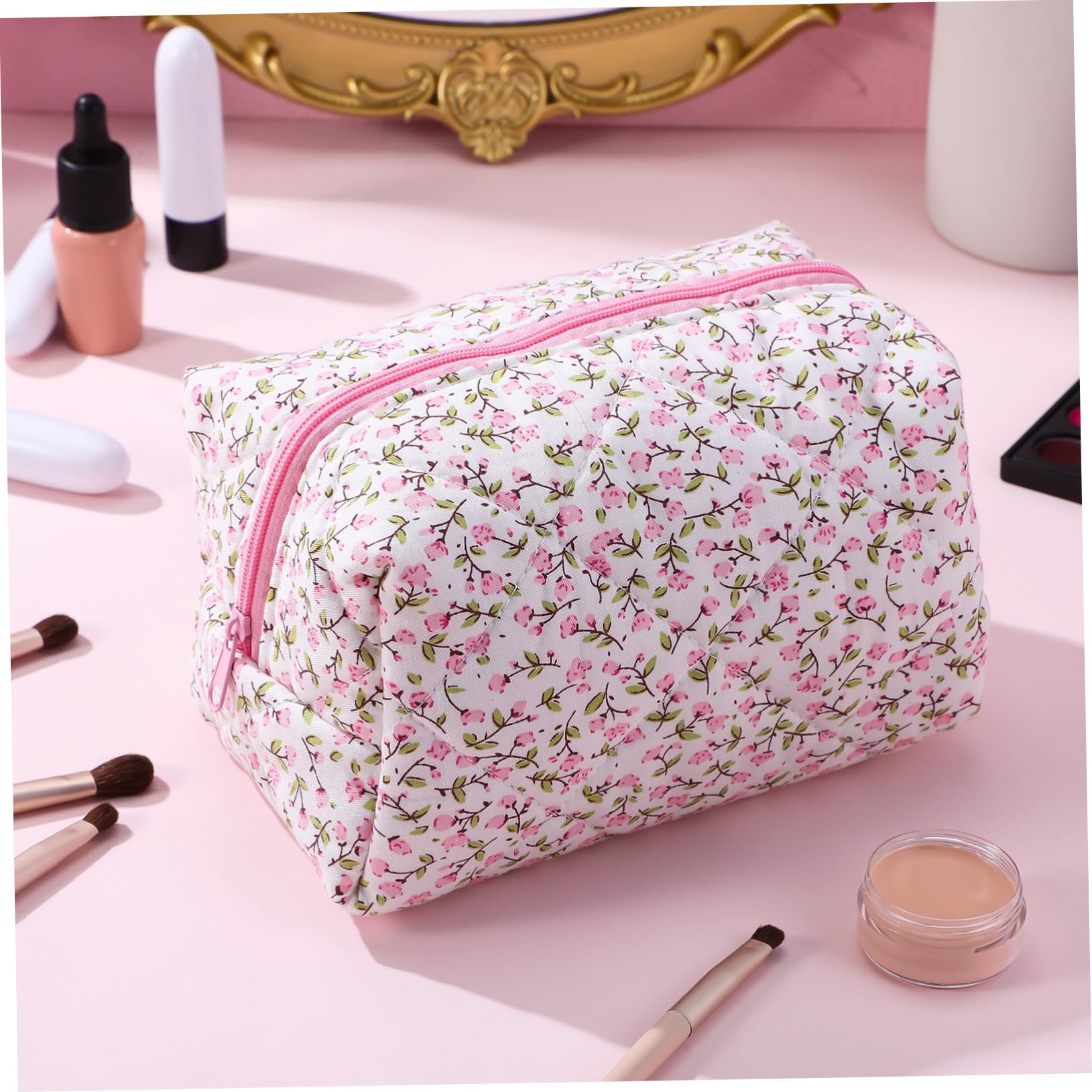 SOIMISS 5piezas Bolsa De Maquillaje Floral Organizador De Cosméticos Portátil para Viaje Cierre Seguro y Diseño Elegante para Accesorios y Menstruales