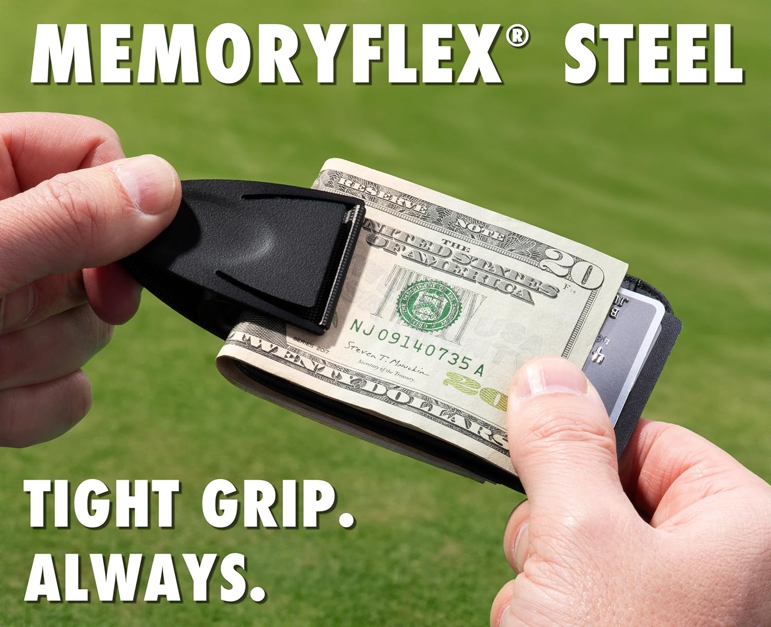 Geneva Black Mesh MoneyClamp® with Wallet, The Only Money Clip that Never Loses Its Grip, Forever Warranty - Image 4