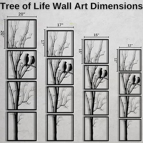 Miniatura 4 de Arte de pared de árbol y pájaros de metal, arte de árbol de metal, decoración de pared de metal, decoración de pared de metal, arte de pared de