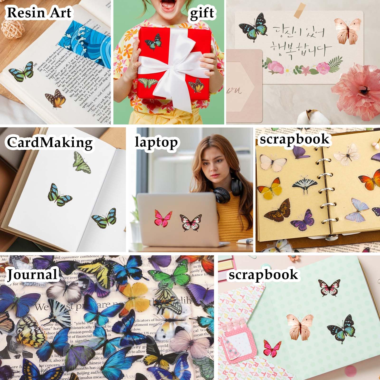 Lot 100 Autocollants Papillons Colorés Autocollants - France