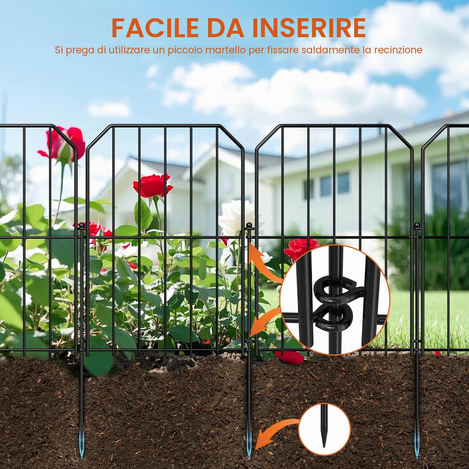 Yeabett Recinzione decorativa in metallo 31x41 cm per cani e animali esterni