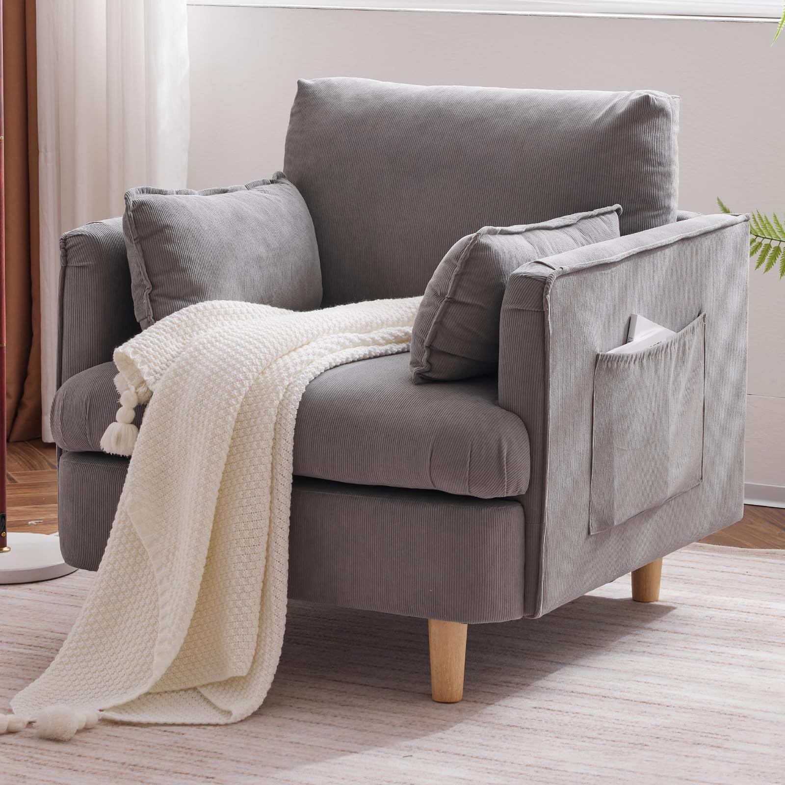 Oversized Accent Chair, Comfy Chairs for Living Room Comfortable Cushioned  Armchair, Oversized Living Room Sofa Chair,Reading Chair Suitable