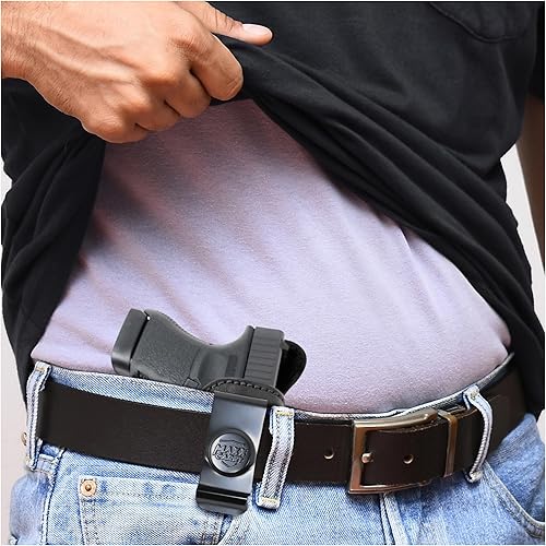 Miniatura 10 de PH - Funda de cuero genuino para pistola Glock 3630s, funda táctica de cuero Iwb, funda de transporte oculta de cuero, cómoda para llevar a diario,