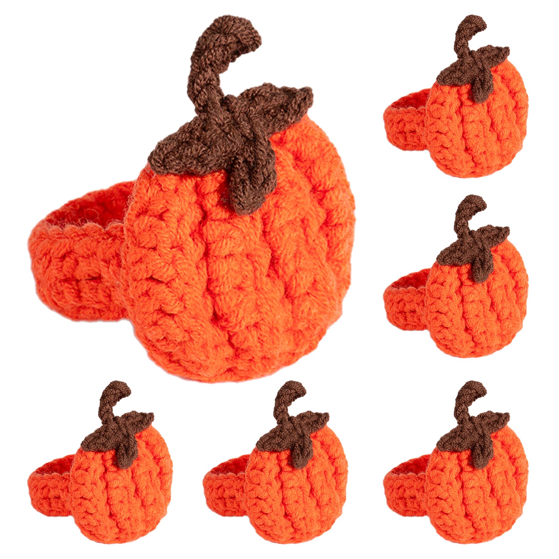 Set of 4 Pumpkin Napkin Rings, Fall Napkin Rings Thanksgiving Halloween Napkin Ring Holder, Handcrafted Crochet Napkin H — home & kitchen deal