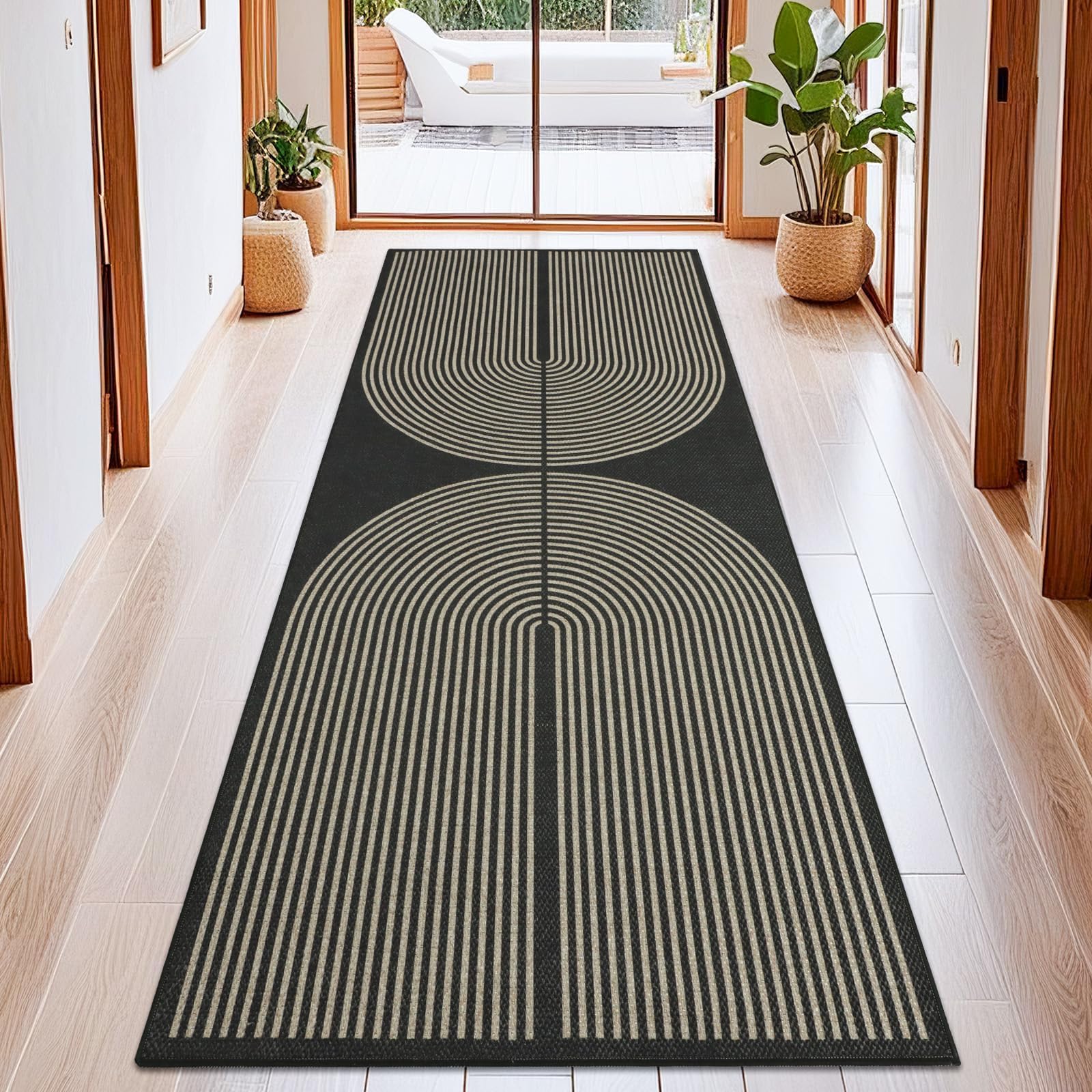 TUKDAK Weben Teppich Läufer Flur rutschfest 80x200cm, Waschbar Küchenteppich, Flurläufer Modern, Teppichläufer, Küchenläufer, Flur Teppich, Flurteppich für Küche, Eingang, Wohnzimmer, Korridor