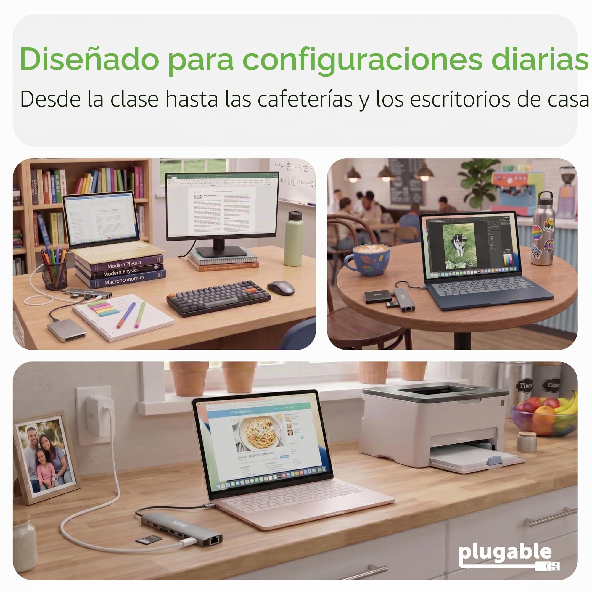 Plugable Hub USB-C 9 en 1 con suministro de energía de 140 W