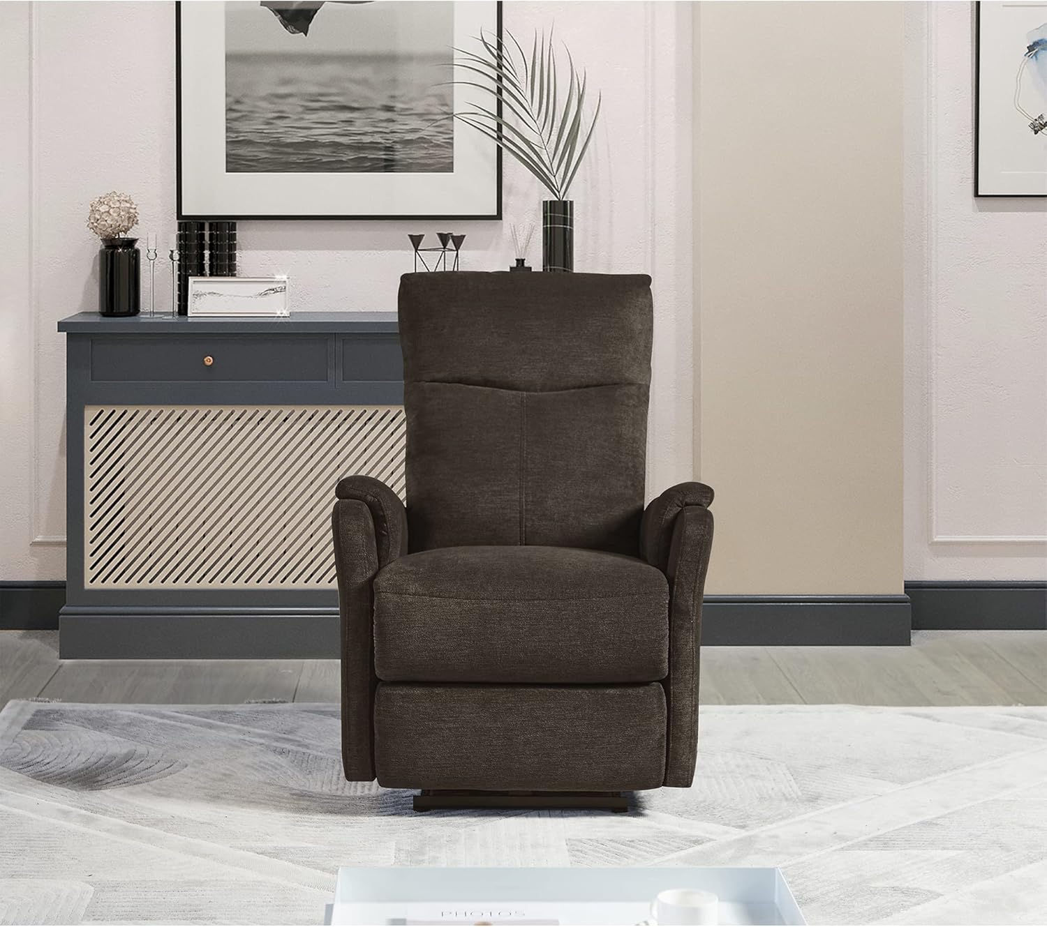 Electric Power Recliner Chair with Footrest and USB Ports,Modern Reclining Seat W/Backrest,Adjustable Angles,for Elderly,Young,Living Room,Home Theater,Dark Brown