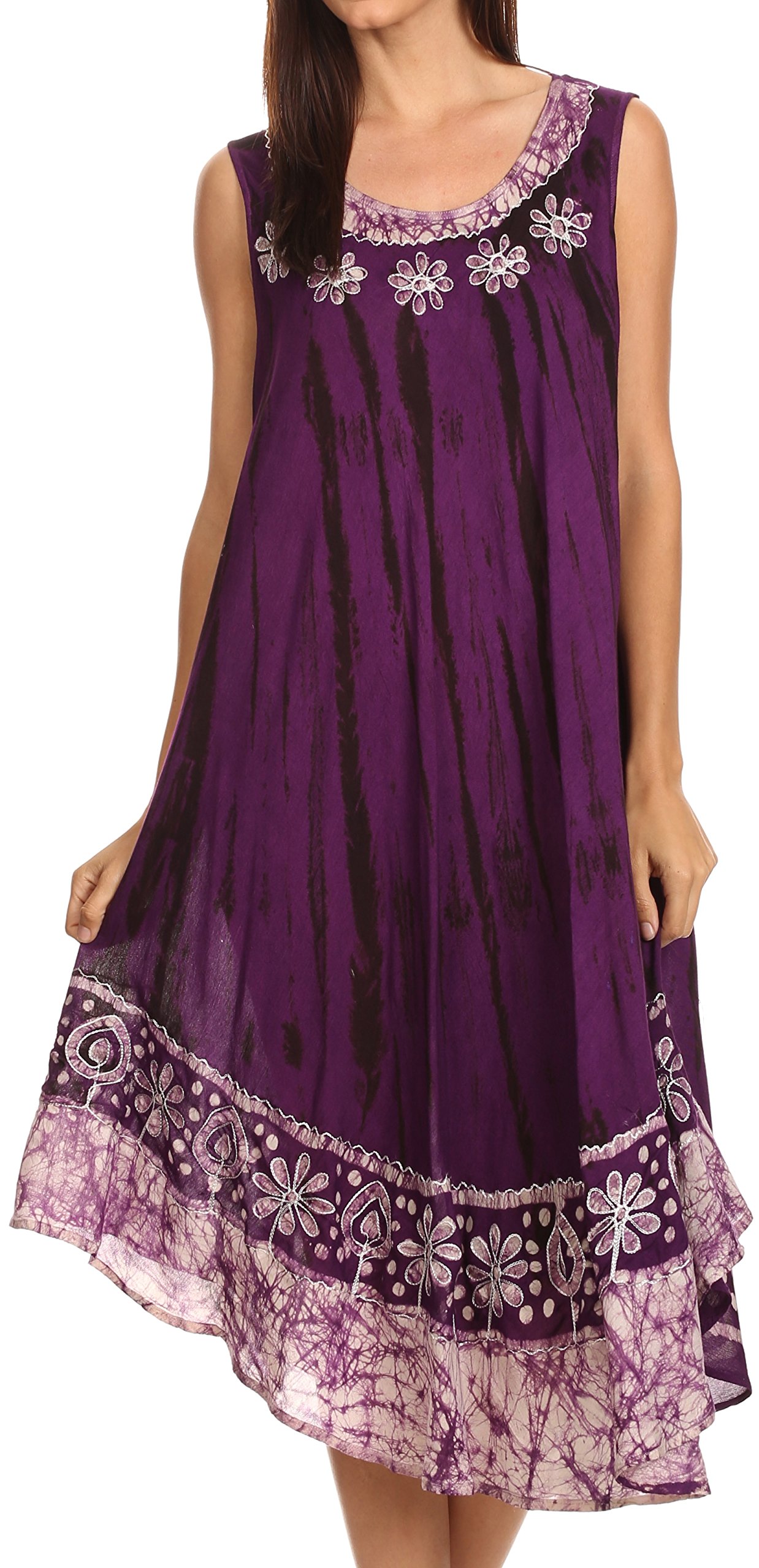Sakkas Alexis Bestickte Lange ärmellose Blumen Kaftan Kleid/Abdeckung