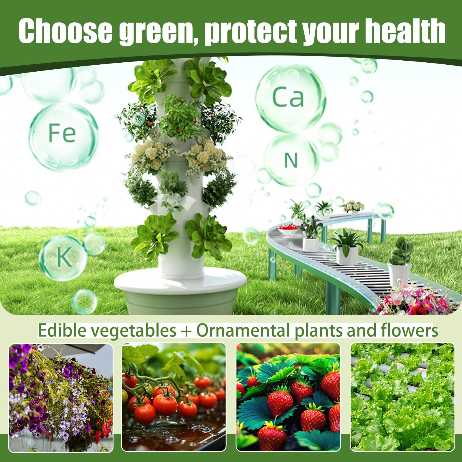 Silencioso Kit hidroponia Completo, Tanque 30L, Cambio de Agua Cada Mes, circulación automática, cultiva Lechuga, albahaca, Menta, Hiedra, para balcón, terraza, Restaurante, Granja 5Layers