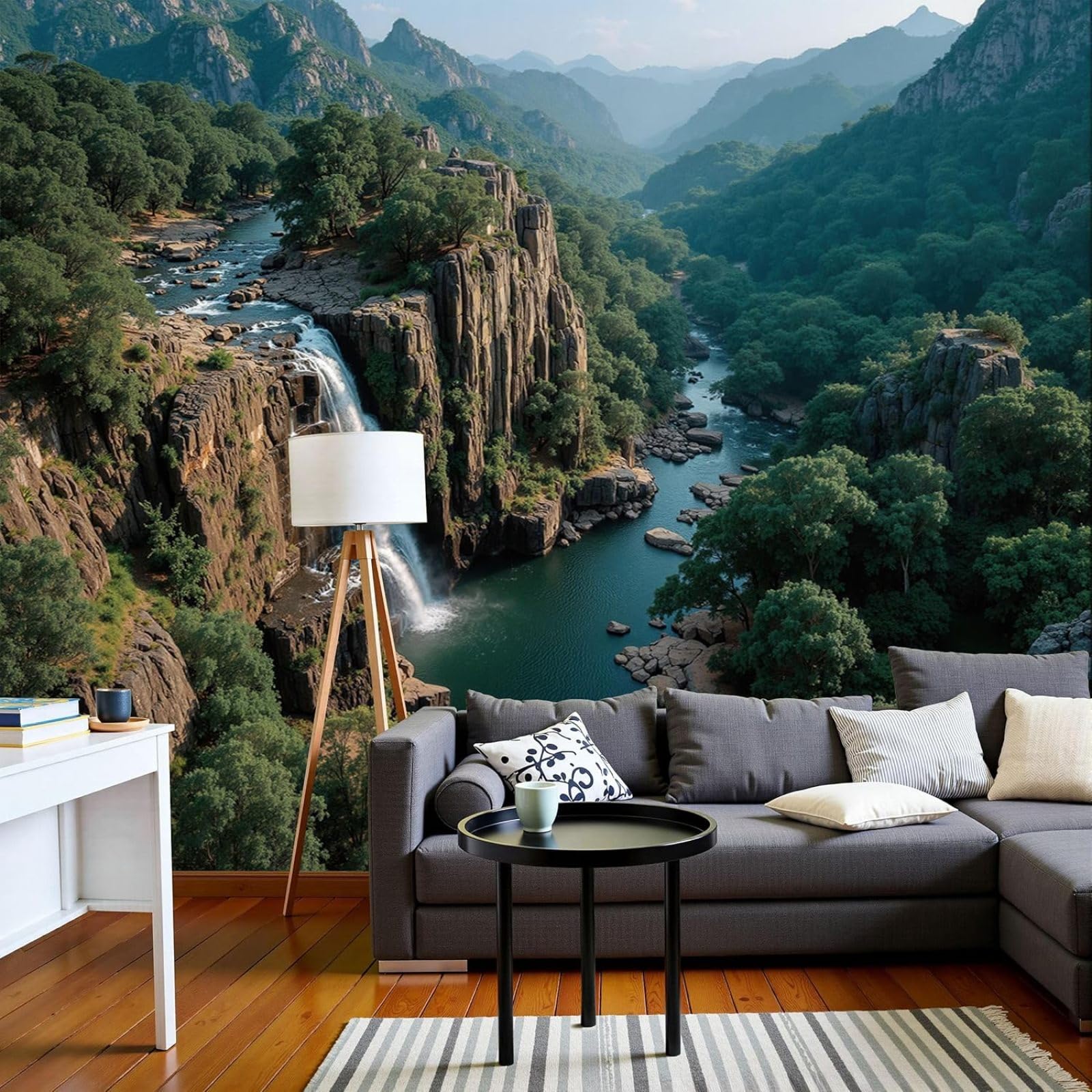 kfjhgbdshhj Non-Woven Photo Wallpaper, Spectacular Gorge, 3D Effect, Natural Wonders for Living Room, Bedroom, Green Non-Woven, Wallpaper for Wall,250cmx175cm Stickers - Frameless Painting - Poster