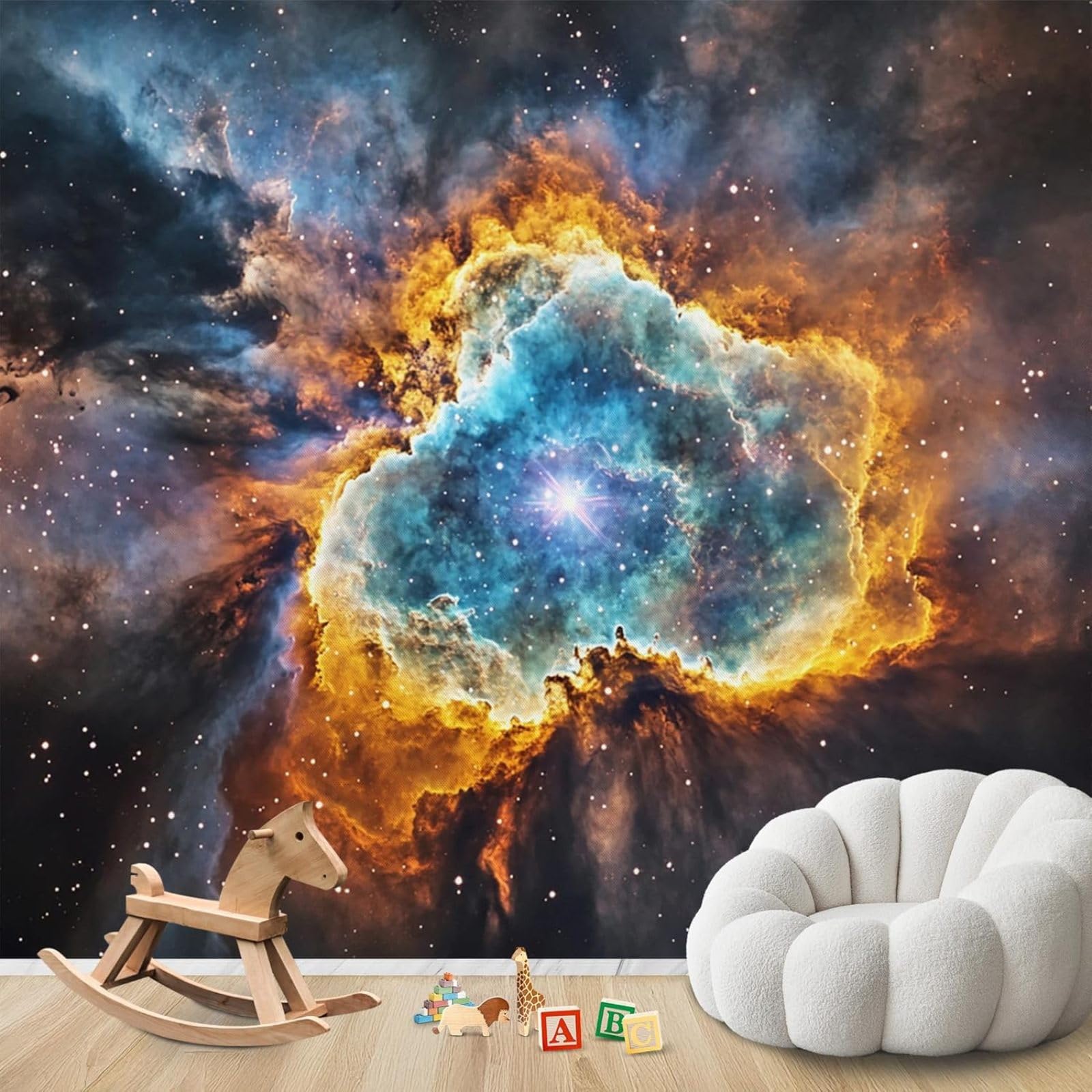 Hgjdjhnf 3D Mural Photo Wallpaper Space Nebula Galaxy Universe Modern Living Room Bedroom Children's Room Wall Decoration Motif Wallpaper,430Cmx300cm Wall Sticker - Background Wall - Painting - Poster