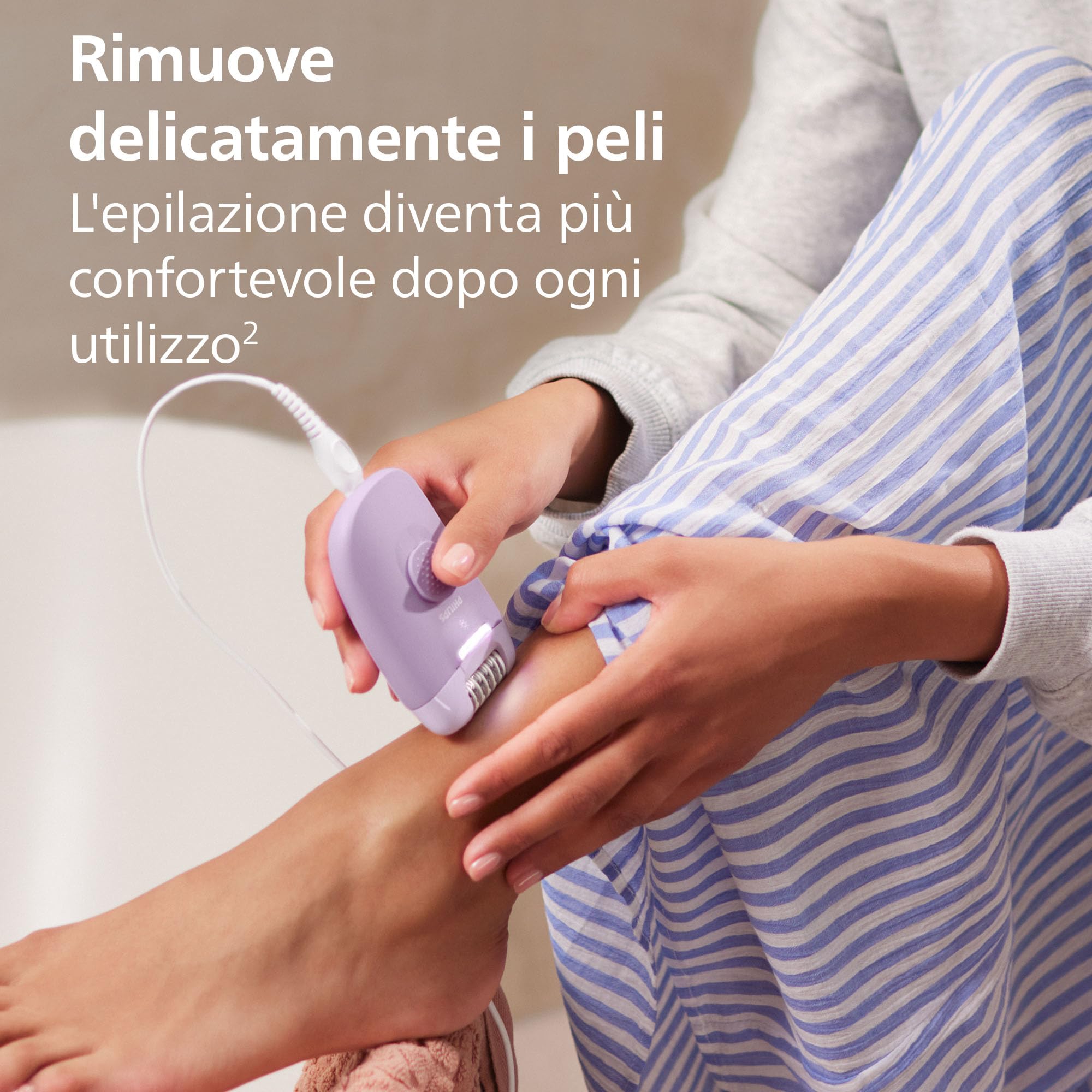 Epilatore Philips Serie 4000, epilatore da donna con filo per corpo e zona bikini, epilazione, rasatura e rifinitura, modello BRE257/00