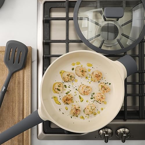 Miniatura 3 de Oster Platinum Rooney - Juego de ollas y sartenes de aluminio fundido de 12 piezas, sin PFA, cerámica antiadherente, juego de utensilios de cocina