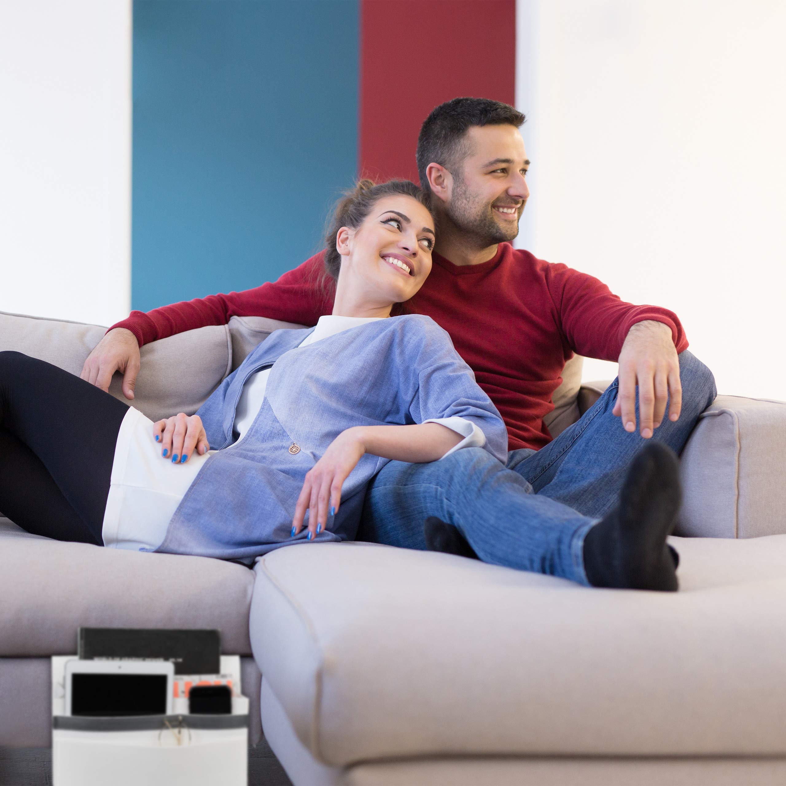 Relaxdays elaxdays Torba na łóżko, do zawieszenia, 6 przegródek, 4 zapięcia na rzepy, filcowa, organizer na łóżko, wys. x szer. x gł.: 27 x 31,5 x 11,5 cm, jasnoszara, 27 x 31,5 x 11,5 cm