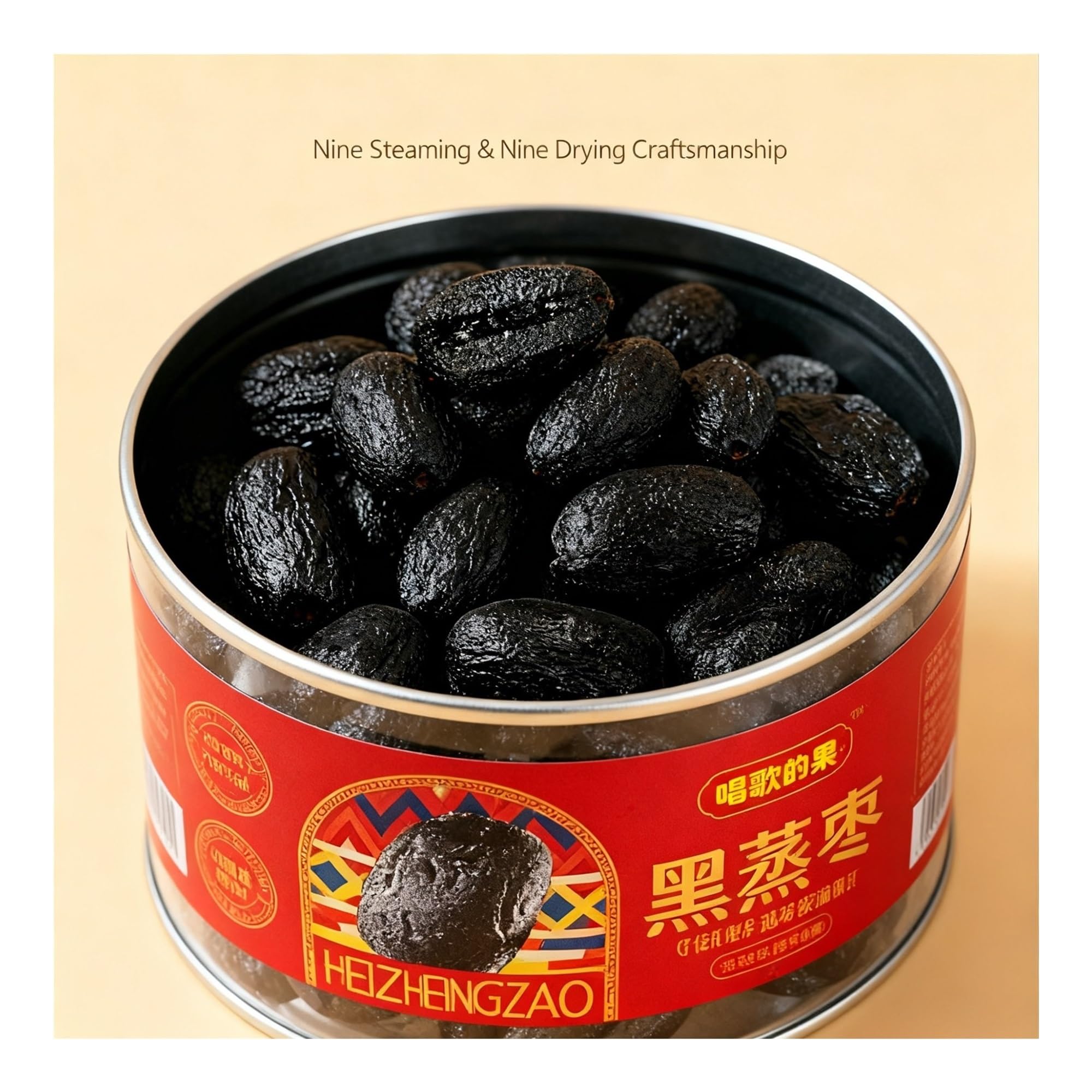 Dátiles negros al vapor sin piel ni semillas, 130 g/lata. Ideal for remojar en agua o cocinar gachas.(4pcs)