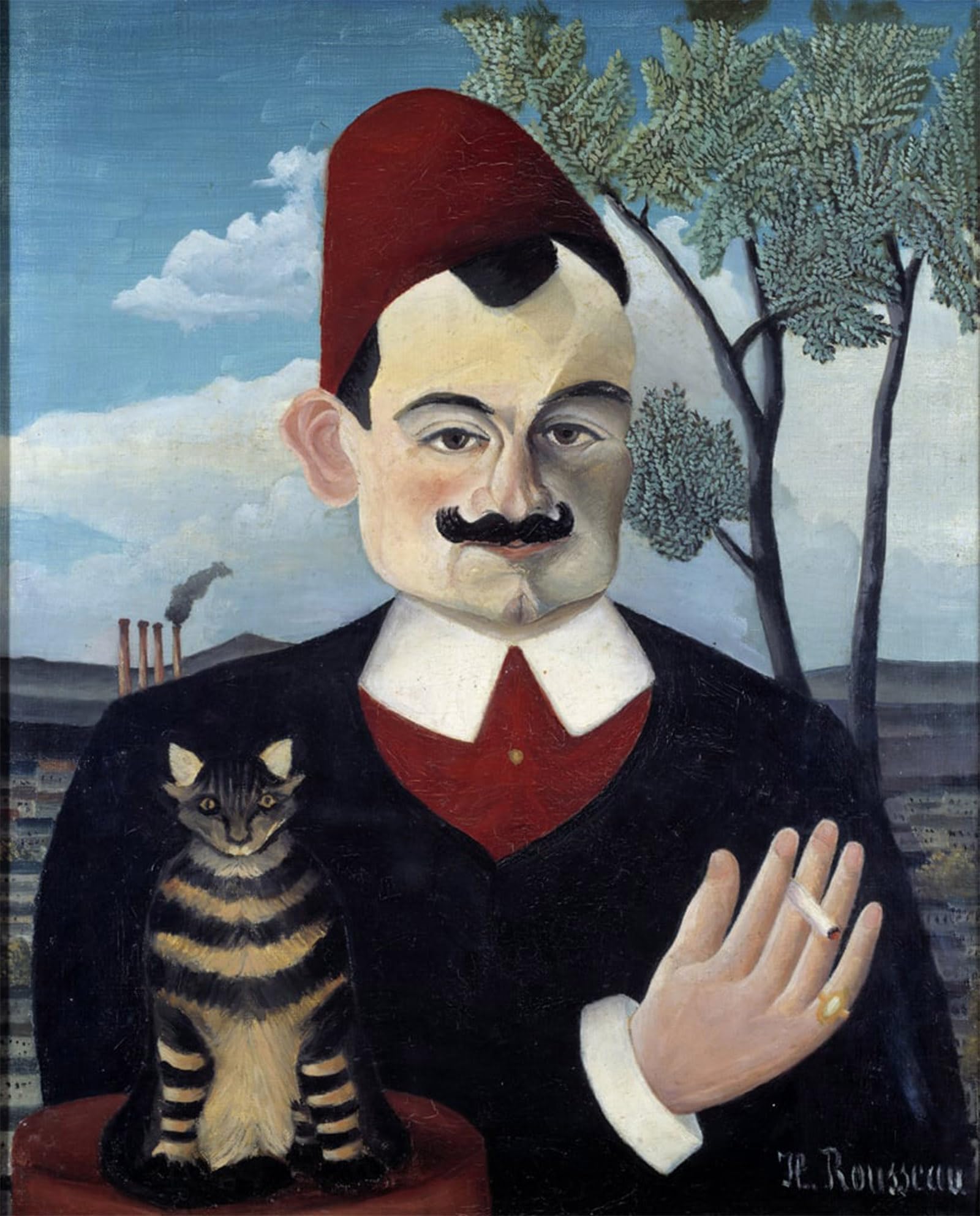 RZHRHJES Abstract Painting Poster Art Print Canvas Print Poster Portrait of Pierre Loti by Henri J F Rousseau Landscape Canvas Painting for Office Decor 60x90cm