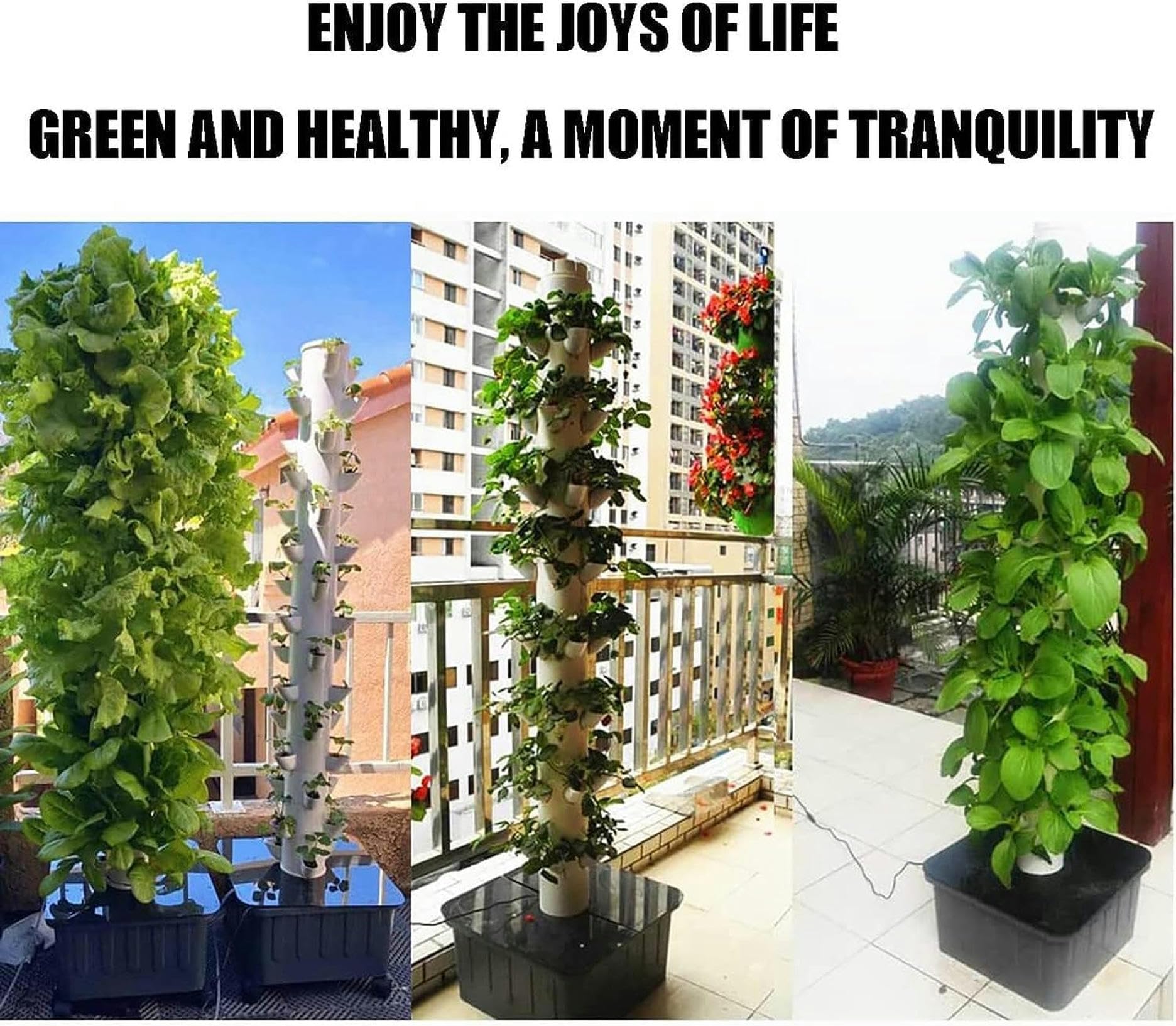 Kits de Cultivo hidropónico Sistema de Cultivo hidropónico para Hierbas, Frutas y Verduras de Interior - Adaptador de Torre aeropónica, Sistema hidropónico de 45 Orificios