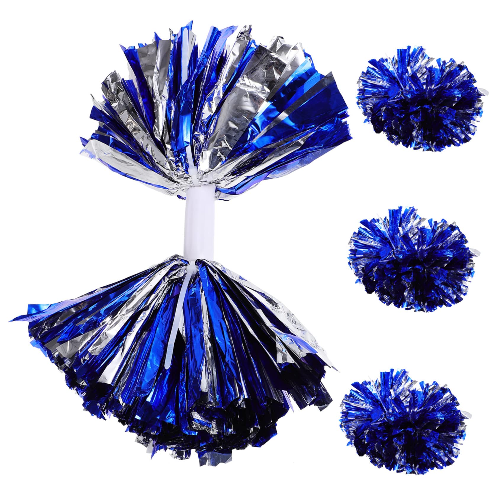 Mipcase 4Pcs Compact Cheer Pom Poms with Easy Use Handles for Sports Events Dance Performances and Celebrations Durable Reusable Lightweight Cheerleading Props