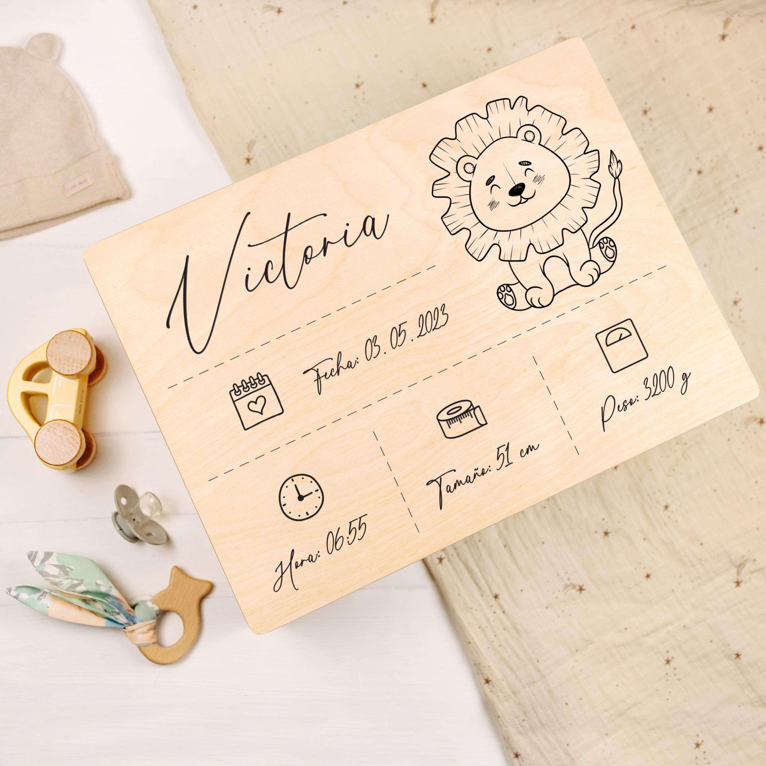 Creative DECO Caja de Recuerdos Personalizada para Bebés/Regalo Niños