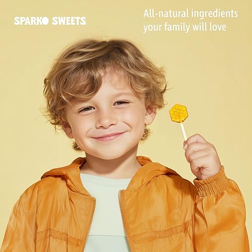 Miniatura 4 de Paletas de miel natural, 8 piezas, sin ingredientes artificiales, sin jarabe de maíz, 0.75 libras, dulces Sparko