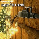 HUANCHAIN Cord d'extension noir extérieur intérieur 50 ft Waterproof, 16/3 Gauge Flexible Résistant Cord d'extension d'appareil extérieur, 13A 1625W 16AWG SJTW, 3 Câble électrique, ETL