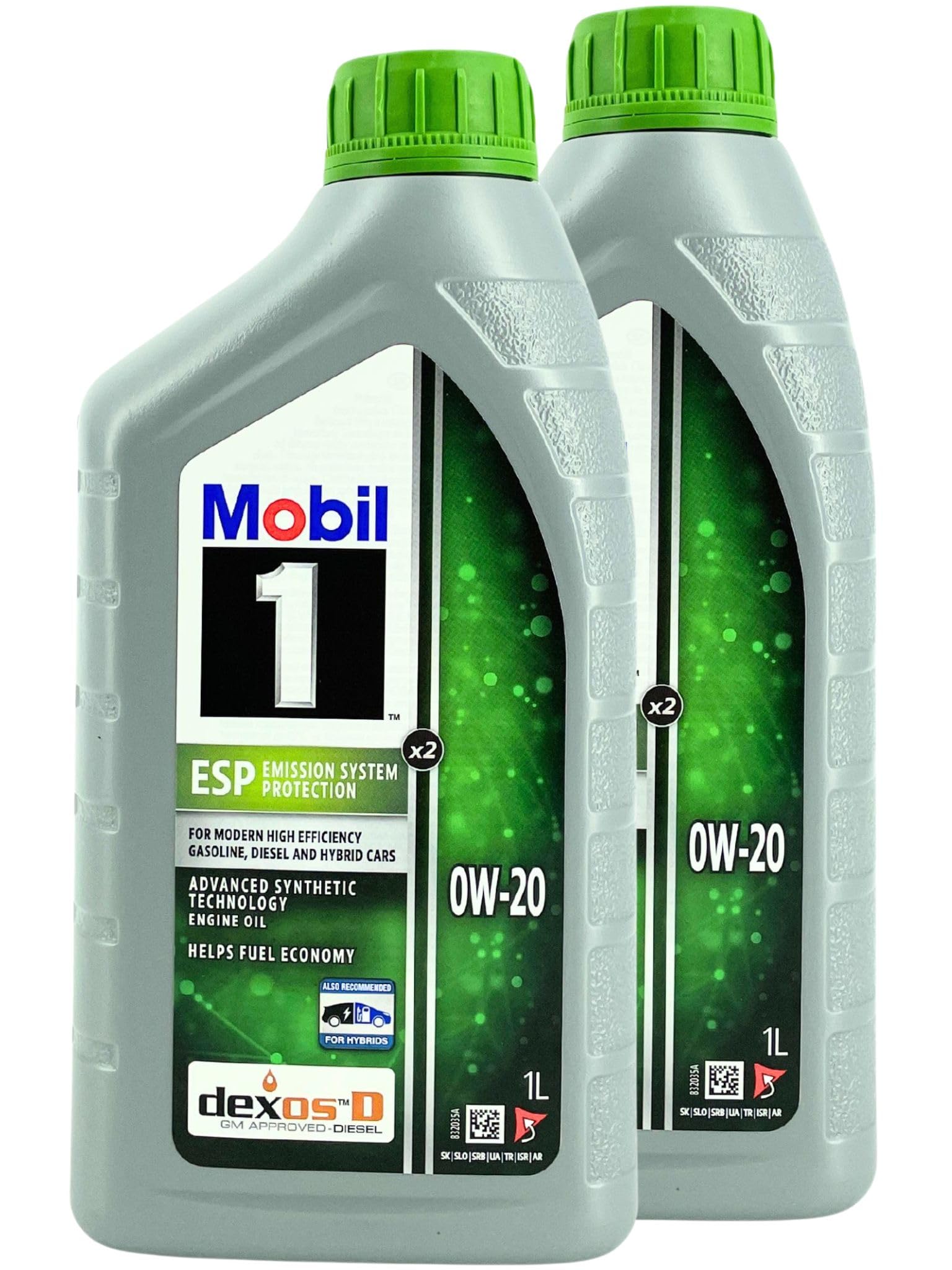 Mobil 1 ESP X2 0W-20 Motoröl (2L Set / 2x1 Liter) Motorenöl für PKW Benzin & Diesel - Premium Leichtlauföl