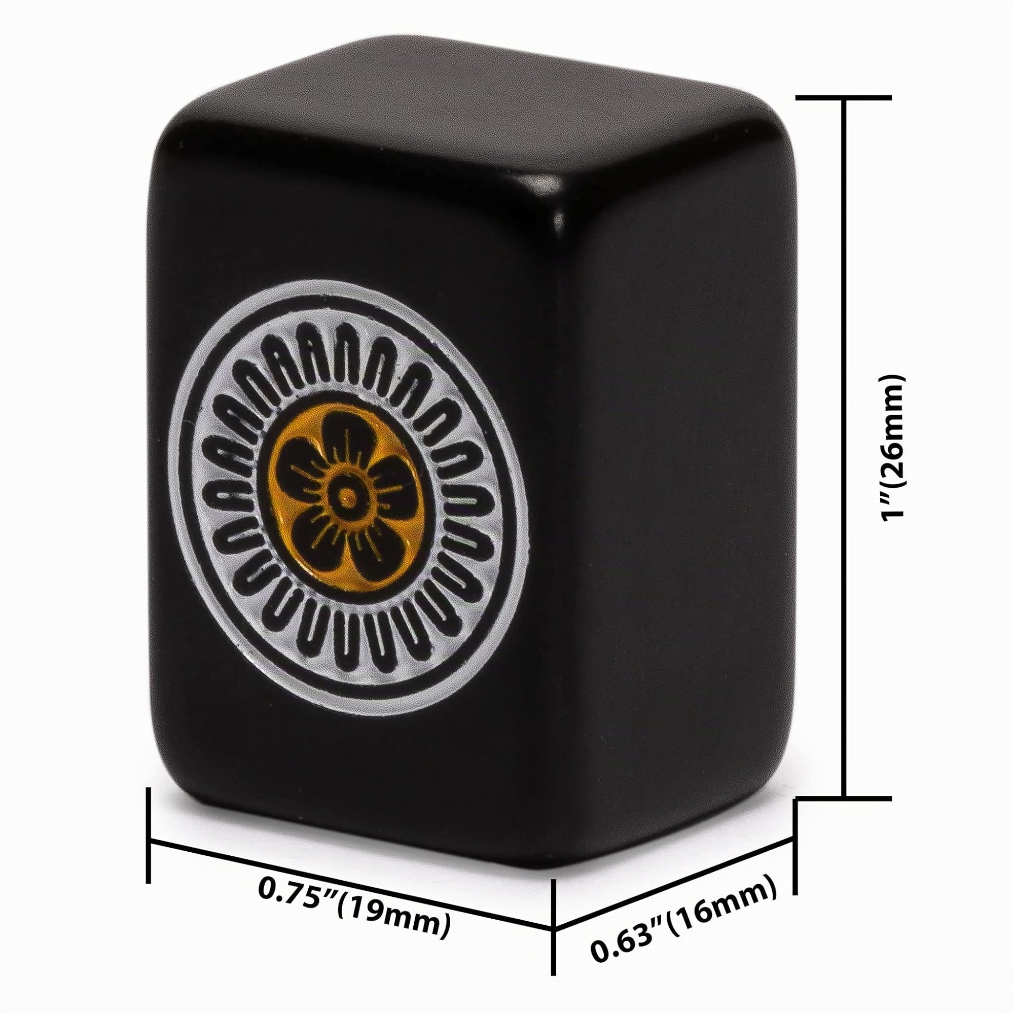 Yellow Mountain Imports Set di Mahjong Giapponese Riichi - Tessere Nere di Dimensioni Standard e Custodia in Vinile