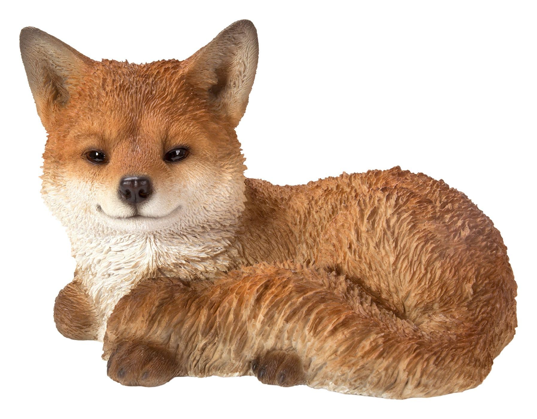 Vivid Arts Resting Fox Cub | Resin Home or Garden Decoration | XRL-FCB6-D