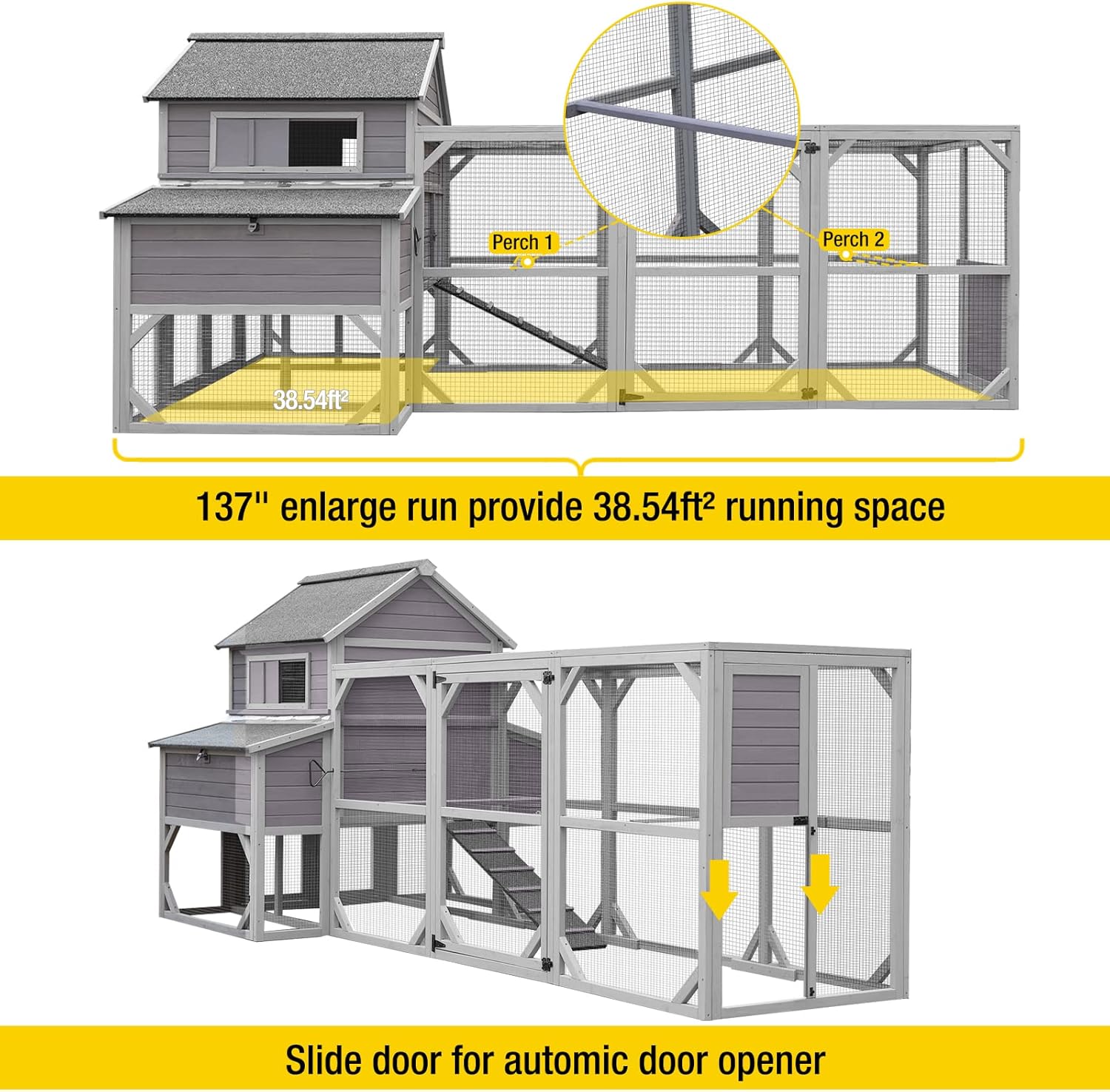 Ентеријер view of chicken coop showing six nesting boxes