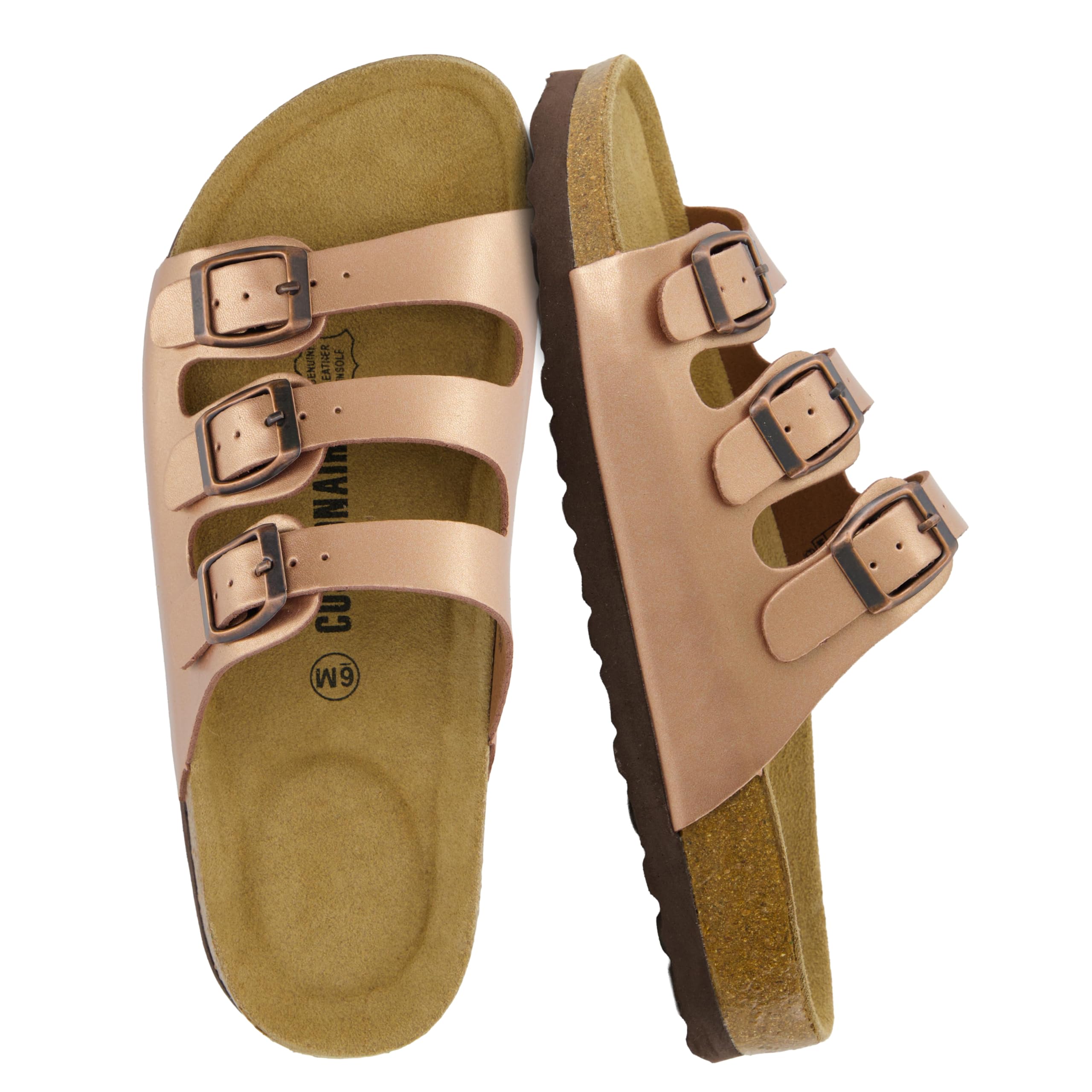 CUSHIONAIRE Women's Lela Cork footbed Sandal with +Comfort